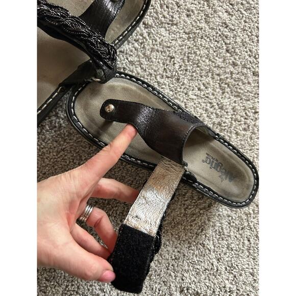 Alegria Black Beaded Thong Sandals Closure‎ Adjustable Strap CAR820 US7.5 EU38 - Picture 8 of 12
